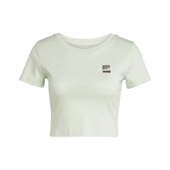 Adidas CROPPED SS25 T Shirt Women's Linen Green