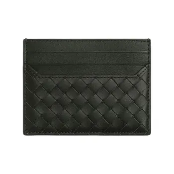 Bottega Veneta Calfskin Card Holder Card Holder Trumpets Men's Dark Green
