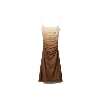 Ouyang Slip Dresses Women's Gradient Brown