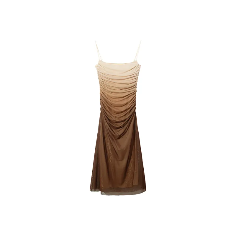 Ouyang Slip Dresses Women's Gradient Brown-0