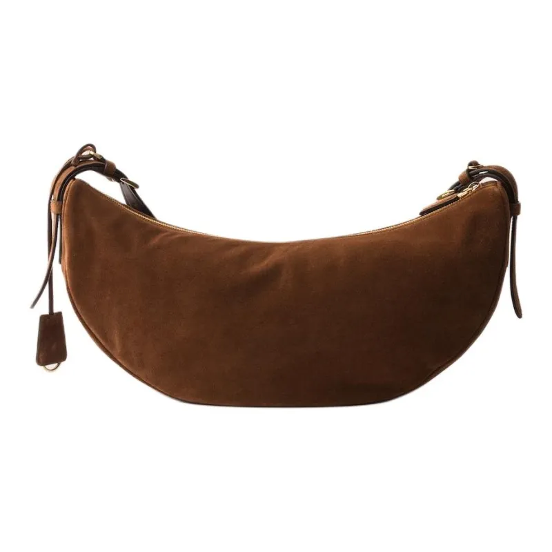 PRADA Calfskin Shoulder Bag Tubas Women's Cocoa Brown-2