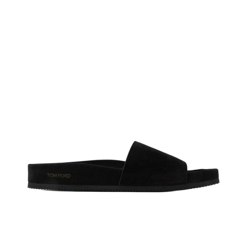 TF Rubber Sole Slip Resistant Slide Slippers Men's Black-1