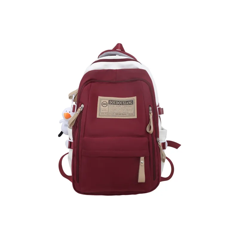 WICKBUEN Nylon Fabric Backpack Regular Unisex Blue/Black/Burgundy/Blue-12
