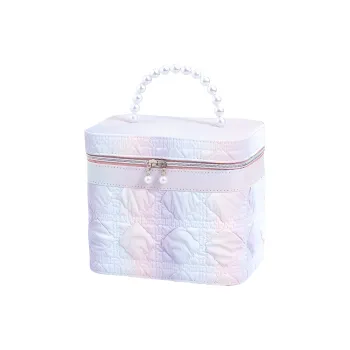 Future Maple Handbag Bucket Bag Large Capacity Rainbow Diamond Pattern Makeup Case Storage Box