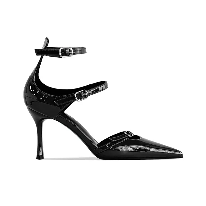 GOSO Slim Heel High Heels Women's Black-2