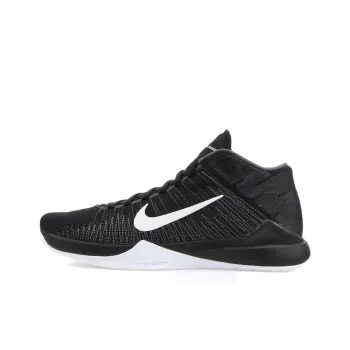 Nike Zoom Ascention Anti Slip Wear Resistant High Top Basketball Shoes Men's Black
