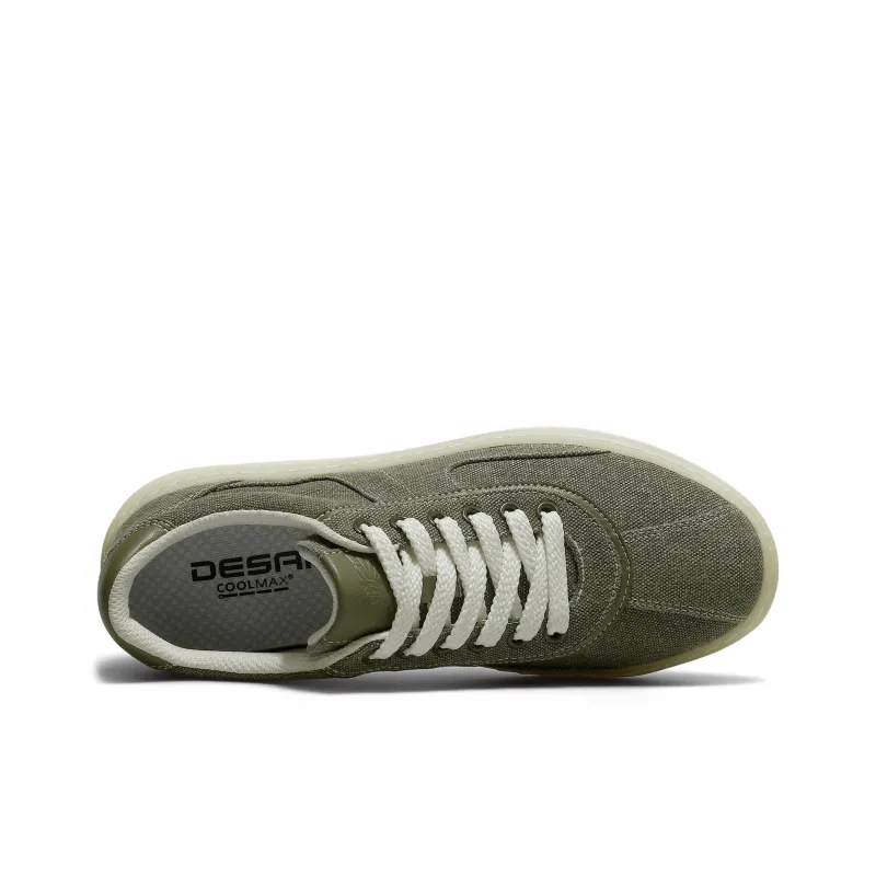 Desai Casual Shoes Men Low Top Apricot, Khaki Green-7