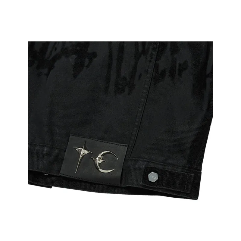 THUG CLUB Lazered Denim Jacket-5