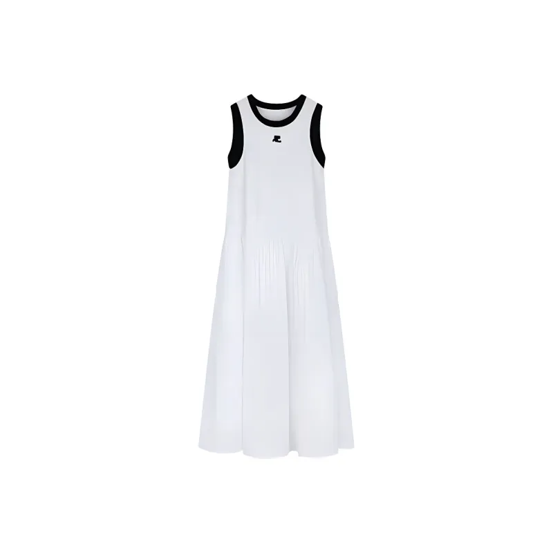 DOKZB Sleeveless Dresses Women's White-0