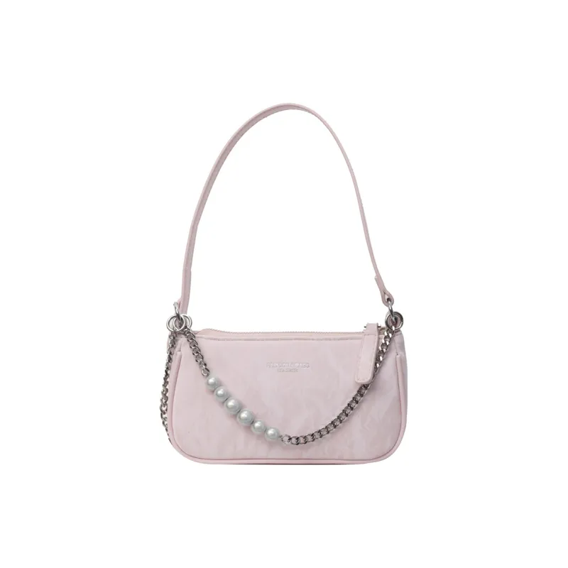 TOUTSEUL YOLO PU Shoulder Bag Women's Ecru/Silver/Black/Pink-16