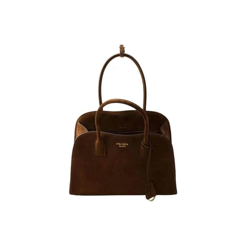 PRADA Leather Tote Bag, Shopping Bag, Handbag Medium Size Women's Dark Brown-3