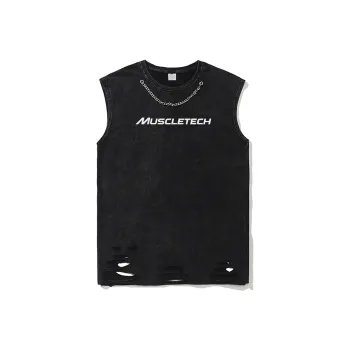 MUSCLETECH Tank Tops Unisex Washed Black