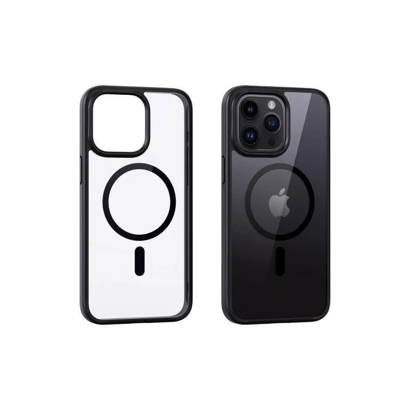 HUINIAN Silicone, PC, Microfiber Material Large Hole Magnetic Phone Cases Compatibility Apple 16 Pro Max/15 Solid Color-0