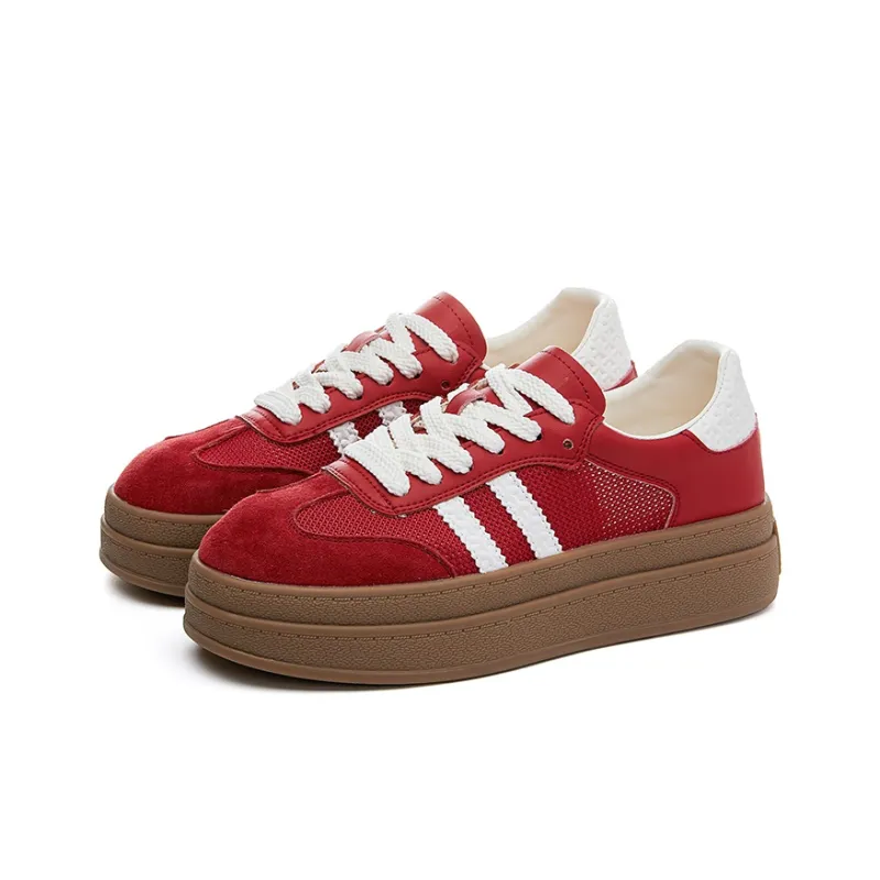 APRHE Slip Resistant, Abrasion Resistant, Breathable, Height Increasing Low Top Skateboard Shoes Women's-9