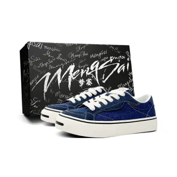 Mengsai Abrasion Resistant Shock Absorbers Low Top Canvas Shoes Men's Denim Blue