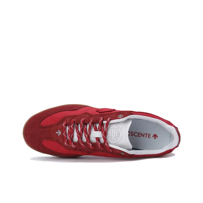 DESCENTE Edge Coat Wear resistant And Lightweight Low Top Skateboard Shoes Unisex Red-4