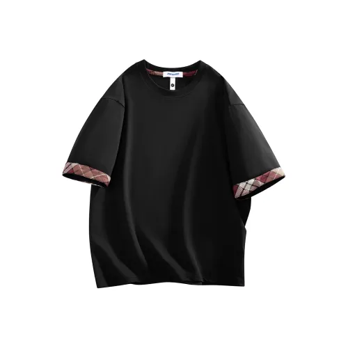 Selected Homme Biały T-shirt o luźnym kroju z grubej bawełny