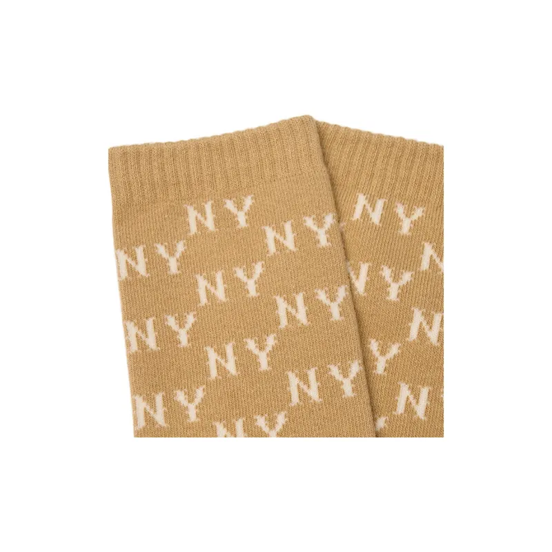MLB New York Yankees Mid Calf Socks Unisex 1 Pack Beige-2