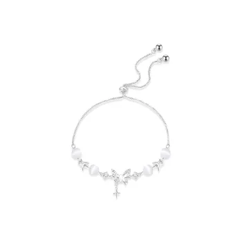 Master Kim Glass Cat Eye Pull Cord Adjustable Bracelet Women's
