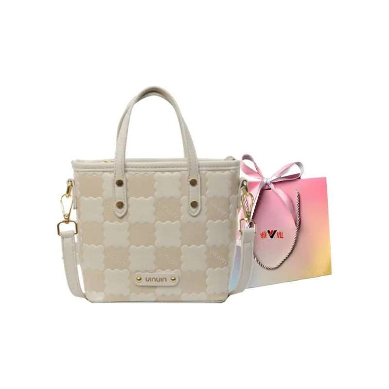 Yalu PU Handbag Women's Ecru/Pink/Brown-0