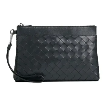 Bottega Veneta Intrecciato Cow Leather Clutch Men's Slate