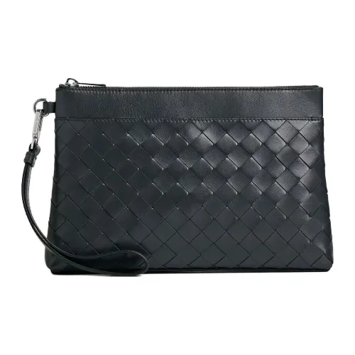 Bottega Veneta Intrecciato Cow Leather Clutch Men's Slate