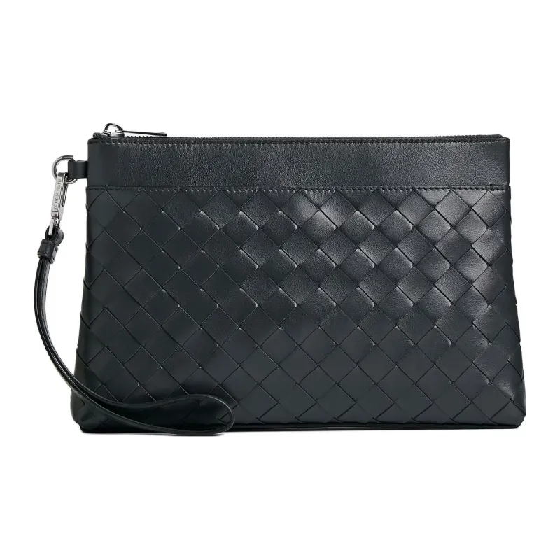 Bottega Veneta Intrecciato Cow Leather Clutch Men's Slate-0