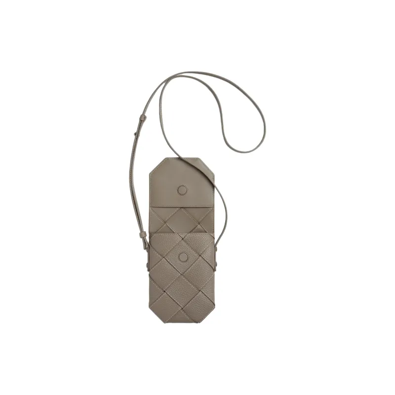 Bottega Veneta Diago Cow Leather Cell Phone Pouch Men's Lime Gray-2
