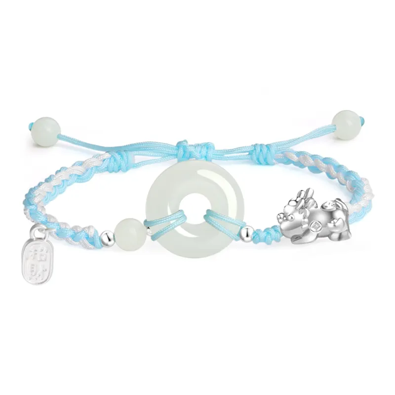 Lao Feng Xiang Hetian Jade Bracelets White Jade/Pale Greenish White Jade Unisex-5