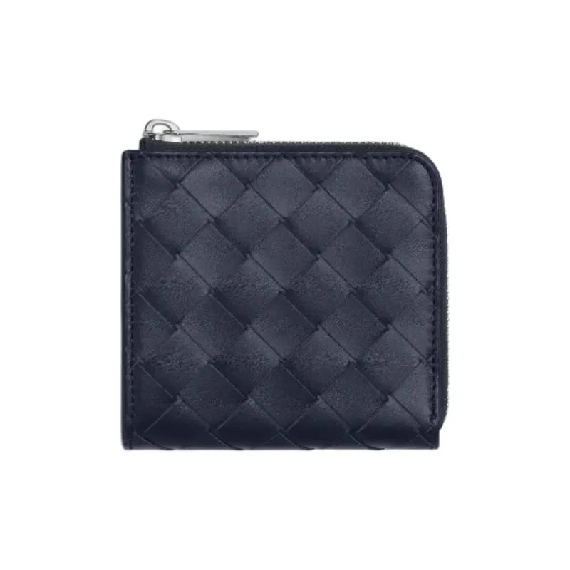 Bottega Veneta Intrecciato Calfskin Wallet Men's Dark Blue & Cypress-0
