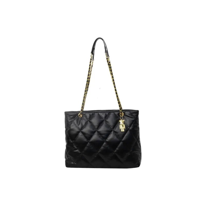 Yalu PU Shoulder Bag Women's Black/Ecru-1