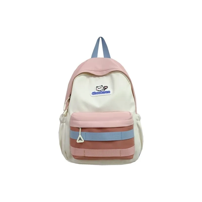 Kaka Tree Composite Cloth Backpack Regular Unisex Blue/Pink/Green-4