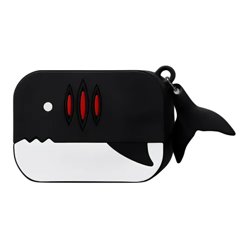 Wei Xin Compatibility With Apple AirPods 4/2/3/4th Generation/AirPods Pro/Pro 2 Silicone Black Shark Headphone Cases