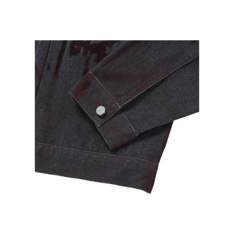 THUG CLUB Lazered Denim Jacket-4