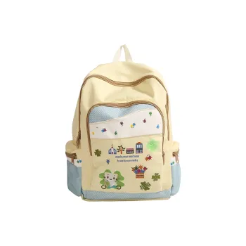 WICKBUEN Nylon Fabric Backpack Regular Unisex Yellow