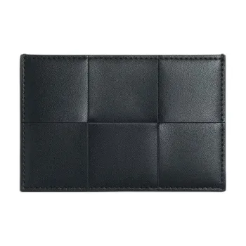 Bottega Veneta Calfskin Card Holder Men's Slate Wood Color