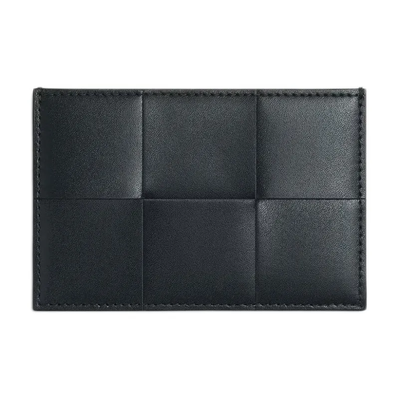 Bottega Veneta Calfskin Card Holder Men's Slate Wood Color-0