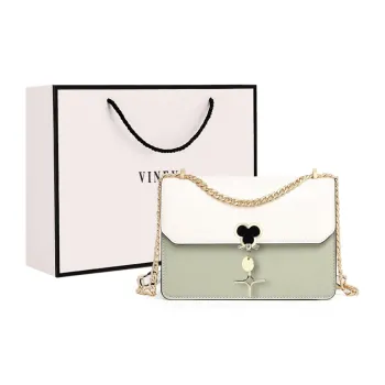 VINEY Cow Leather Shoulder Bag, Crossbody Bag Regular Women's Cream Green