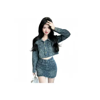 XIANSINIAO Two Piece Skirt Sets Women's Denim Two Piece Set