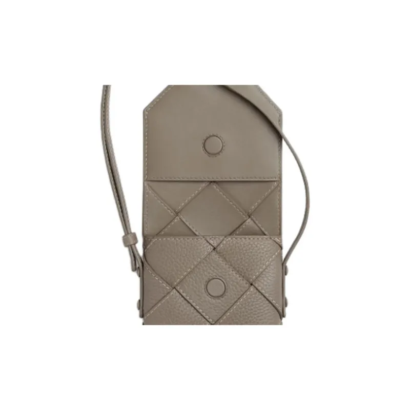 Bottega Veneta Diago Cow Leather Cell Phone Pouch Men's Lime Gray-3