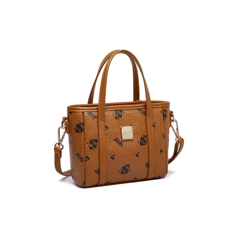 Pepsi PU Shoulder Bag, Crossbody Bag, Handbag Mini Women's Light Mist Pink/Cognac-6