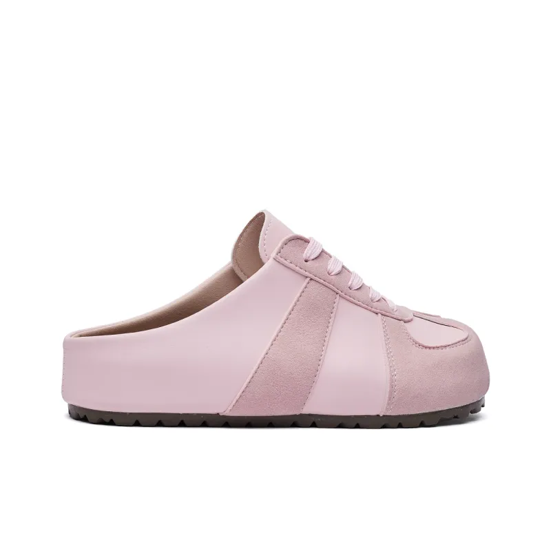 GDXF Rubber Sole Stitching Leather Patchwork Quiet Abrasion Resistant Slip Resistant Closed Toe Slippers Women's-3