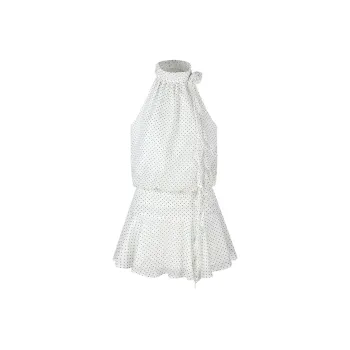 SKYA Sleeveless Dresses Women's White Polka Dot