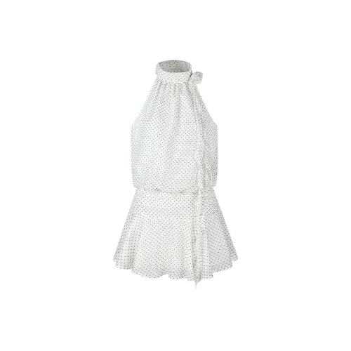 SKYA Sleeveless Dresses Women's White Polka Dot