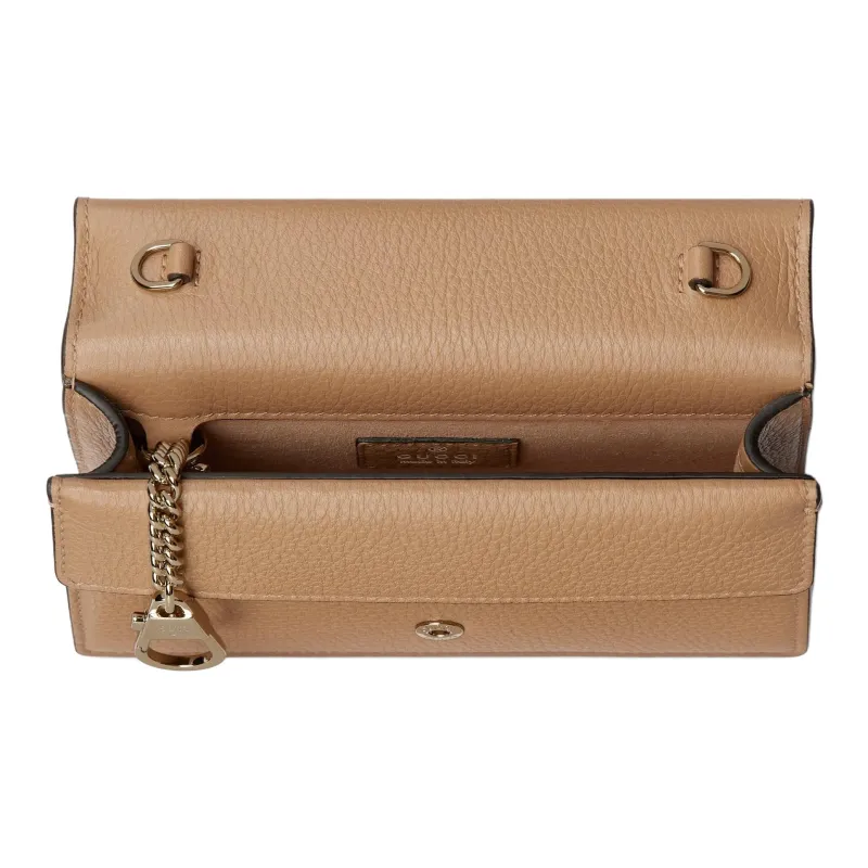 GUCCI Dionysus Leather Shoulder Bag Mini Women's Beige-4
