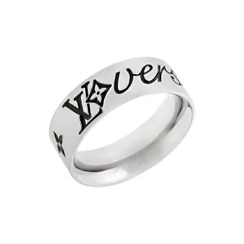 LOUIS VUITTON Metal, Enamel Rings Men's Silver