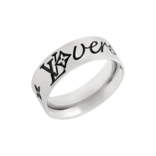 LOUIS VUITTON Metal, Enamel Rings Men's Silver