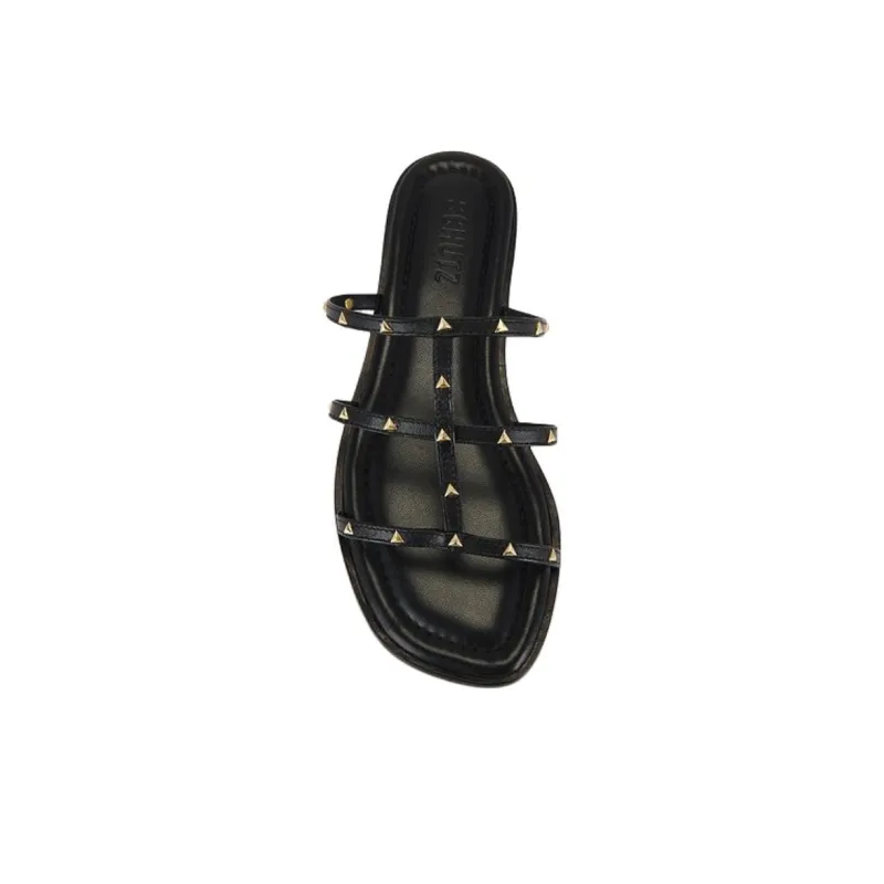 Schutz Quiet Slide Slippers Women's Black-4