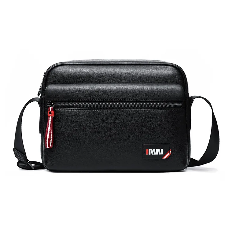 SEPTWOLVES Cow Leather Shoulder Bag Unisex Black-0