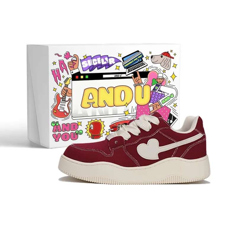 AND U Slip Resistant Cushioning, Abrasion Resistant, Height Increasing Low Top Skateboard Shoes Unisex-34